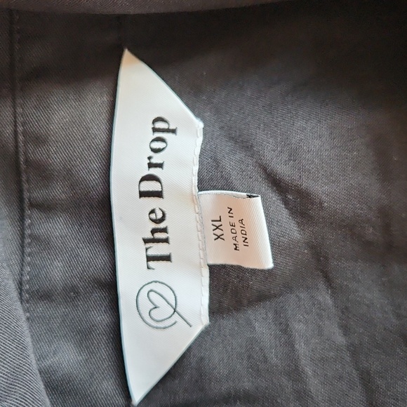 The Drop, Fall, Spring Black V-Neck Poplin, Prarie Shortsleeve Midi Dress Sz XXL - Picture 11 of 11